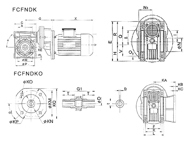 鋁合金殼雙級(jí)FCFN系列結(jié)構(gòu)圖 鋁合金殼雙級(jí)FCFN系列結(jié)構(gòu)圖